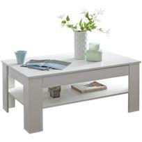 Alice table basse avec rangement 110 cm gris brillant