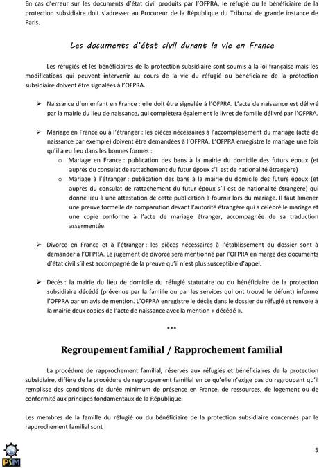 Le parcours et les droits des réfugiés et des bénéficiaires de la ...