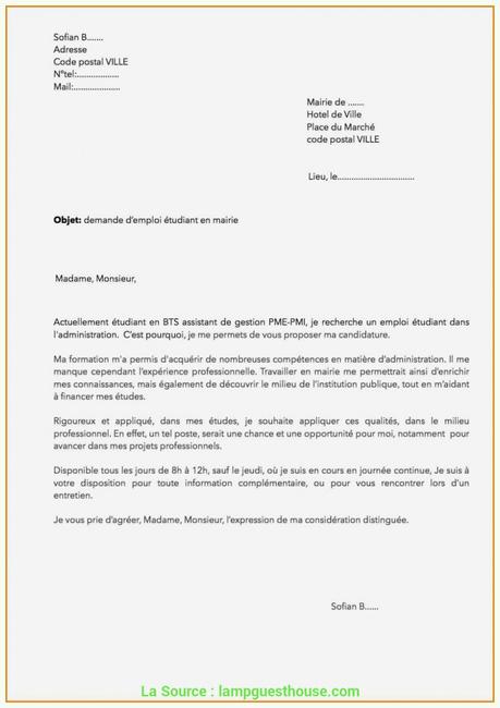 lettre de motivation mairie stage  À Voir