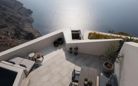 Santorin / Un hôtel de 3 chambres avec vue sur la mer Egée /