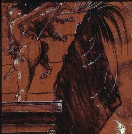 Niklaus Manuel dit Deutsch, 1517, La mort en mercenaire Musee des BA, Bale detail femme gauche