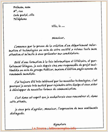 Excellent Présentation De Lettre De Motivation Gratuite Lettre De ...