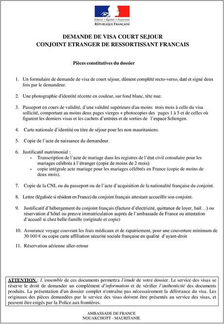 CONSTITUTION DES DOSSIERS DE DEMANDE DE VISA - PDF