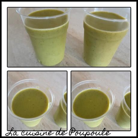 Velouté de courgettes à la menthe et fromage de chèvre (froid) Velouté de courgettes à la menthe et fromage de chèvre (froid)