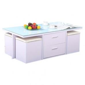 Table basse avec pouf de rangement Table basse avec pouf de rangement