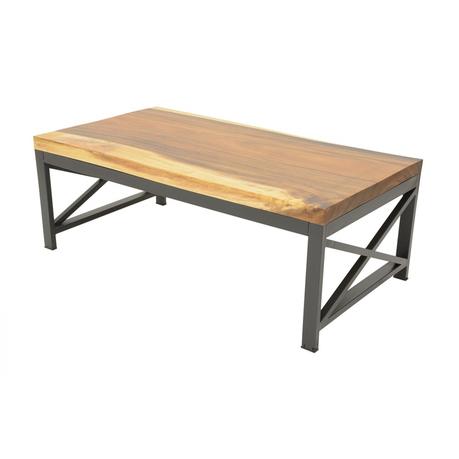Table basse bois metal rectangulaire