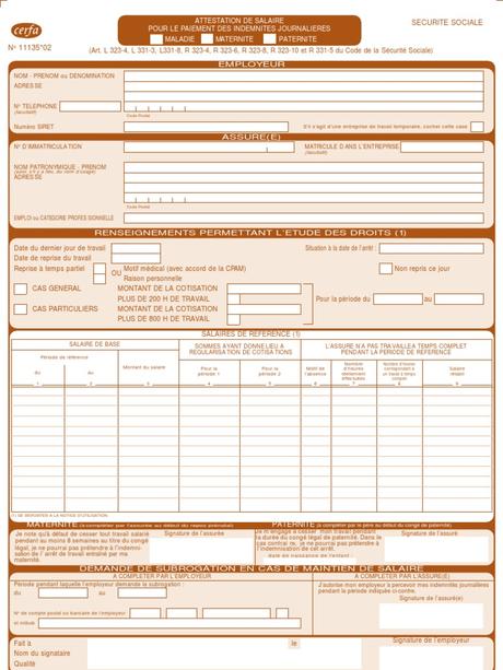 Téléchargez le formulaire s3201 pour le paiement de vos indemnités