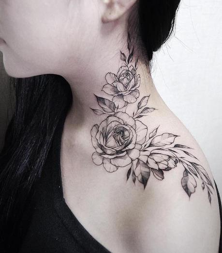Signification de tatouage femme rose, styles et tendances