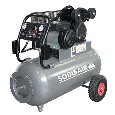 Compresseur bicylindrique 100 Litres en V Sodisair Compresseur 100 Litres en V Bicylindre en fonte 230V mono