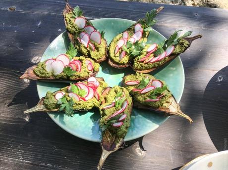 Inspiration – Légumes grillés au « pesto » de pois chiches