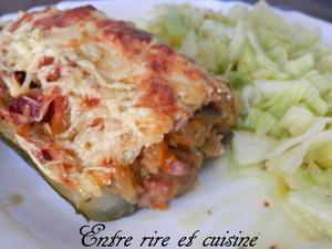 Courgette farcie aux légumes d'été...lutte contre la grisaille