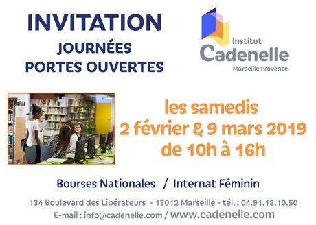 invitation journée porte ouverte invitation JPO 2019 - Institut Cadenelle