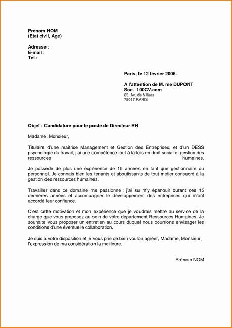 Candidature Spontanée H&m Beau Modele Lettre Promesse D Embauche ...