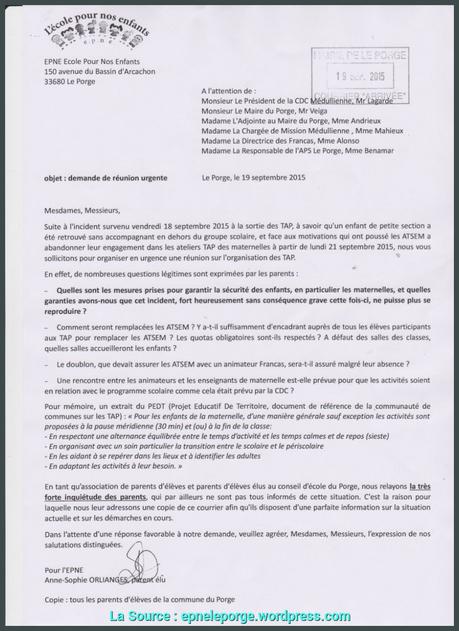 Agréable Lettre Demande Aps Lettre 18/09/2015- Demande De Réunion ...