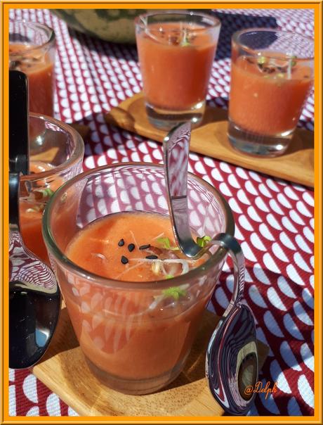 Soupe froide de tomate et pastèque Soupe froide de tomate et pastèque
