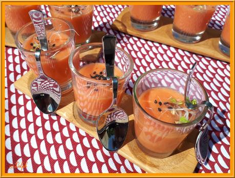 Soupe froide de tomate et pastèque Soupe froide de tomate et pastèque
