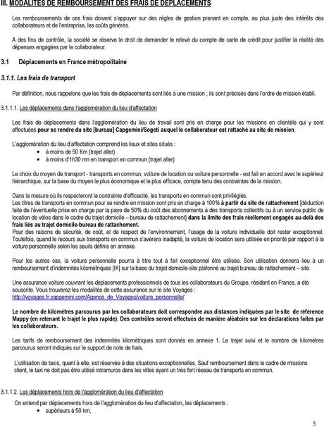 NOTE DE SERVICE. UES Capgemini France MODALITES DE REMBOURSEMENT DES ...