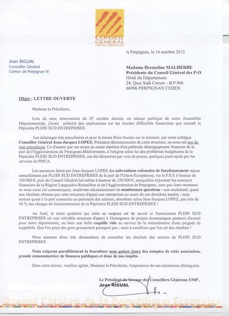 PERPIGNAN : Lettre ouverte de Jean Rigual (UMP) à la présidente du ...