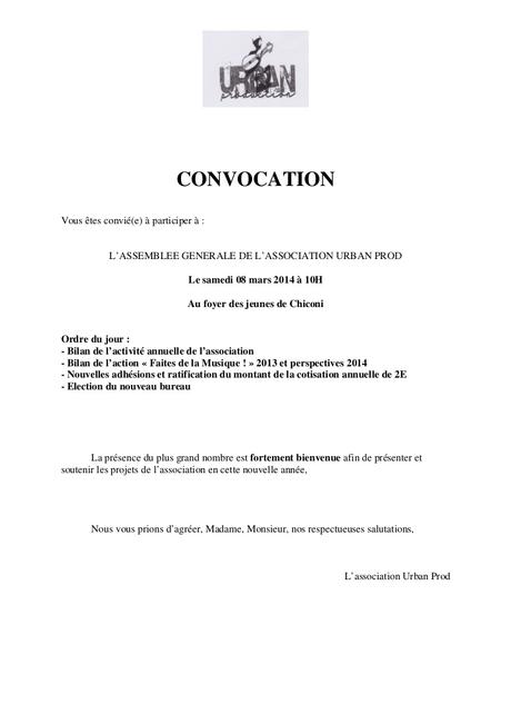 lettre type convocation formation