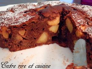 Gâteau léger aux pommes et au cacao (sans matière grasse, sans sucre ajouté)