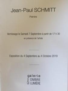 Galerie Ombre et Lumière à Venterol (Drôme)  exposition Jean-Paul SCHMITT 4/Septembre au 4 Octobre 2019