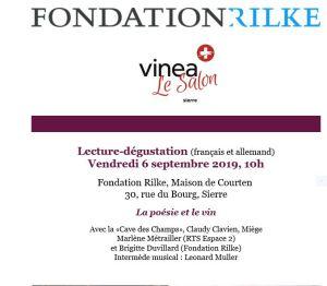 Fondation Rainer Maria RILKE à Sierre   le 6 Septembre 2019