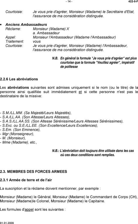 formule politesse ambassadeur Protocole Epistolaire F - PDF