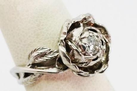 Creation de bagues larges pour femme grosse bague fleur pour femme avec diamant
