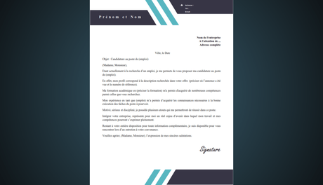 Télécharger des Exemples de lettre de motivation Word Gratuit