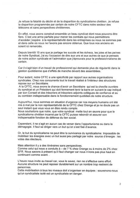 RAPPORT Moral de l'ancien Président Alain MOREAU Famille