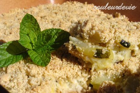 Crumble de courgettes menthe et fêta – Crumble de courgettes au chèvre – Courgettes à la carbonara