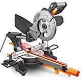 Meilleures scies à onglet TACKLIFE 1500W 4500tr/min Scie à onglet, Scie à onglet coulissante avec lame 24T 210mm, angle de coupe 0-45 °, Performances puissantes de 45 ° / -45 °