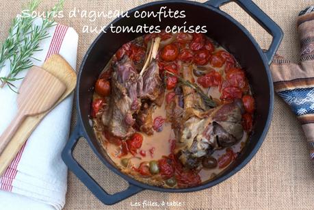 Souris d’agneau confites aux tomates cerises