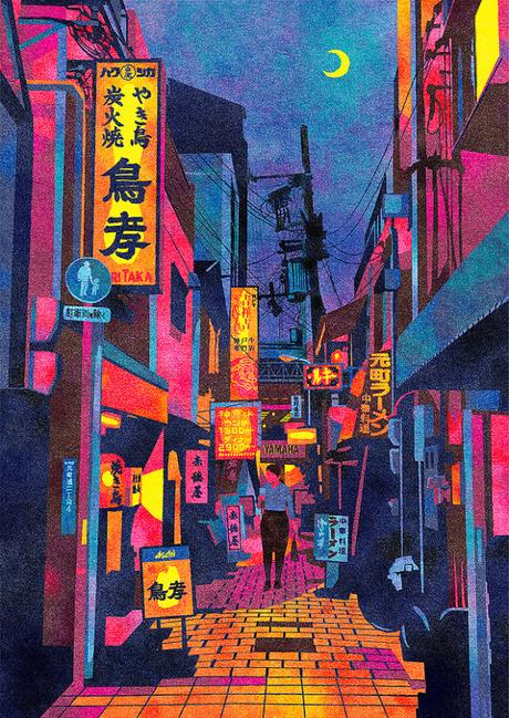 Des scènes de rue ordinaires du Japon illustrées par Masashi Shimakawa