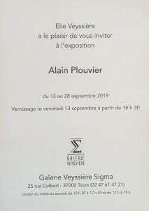 Galerie Veyssière Sigma à Tours  exposition ALAIN PLOUVIER 13/21 Septembre 2019