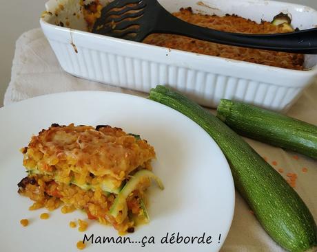 Gratin de lentilles corail et courgettes