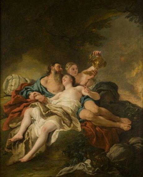 Jean-François de Troy, Loth et ses filles 1727, Huile sur toile, 80 x 64 cm, Musée des Beaux-Arts, Orléans