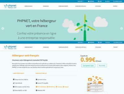 PHPnet Hébergeur web français écologique