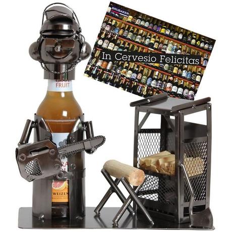 Idée Cadeau Bière.Brubaker Porte Bouteille Bière Décorative En Métal Sculpture Idée Cadeau Bûcheron
