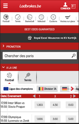 Avis Ladbrokes Belgique application ladbrokes