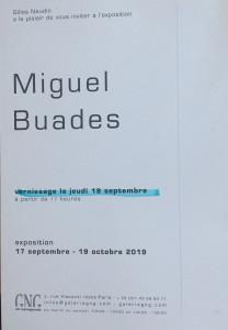 Galerie G N G  exposition Miguel BUADES  17 Septembre au 19 Octobre 2019