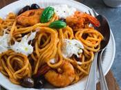 Spaghetti Crevettes Sauce Poivron