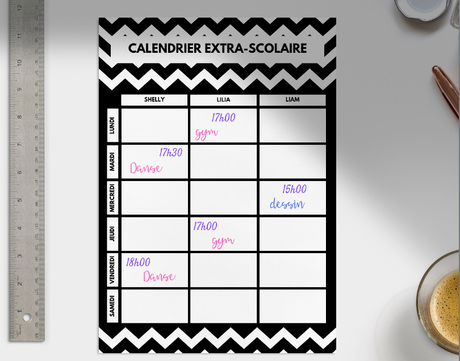 Imprime ton planning d'activités extra-scolaire Imprime ton planning d'activités extra-scolaire