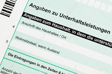 Formulaire de déclaration officielle allemande de pension alimentaire