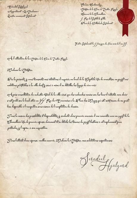 madame la greffière Missive scellée adressée à l'attention de la Greffière.