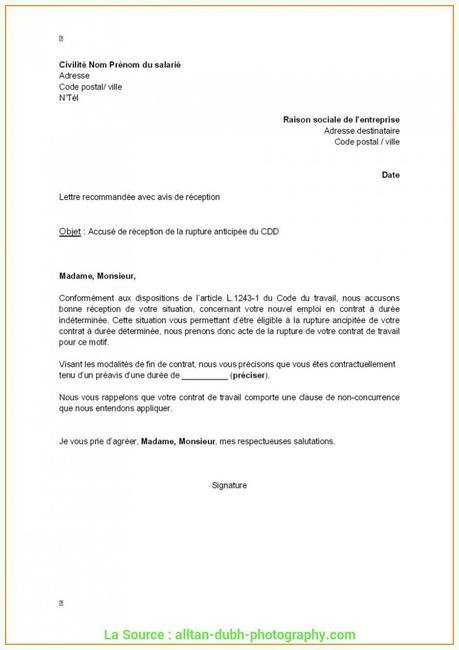 Pratique Lettre Résiliation Contrat Commun Accord Modele De ...