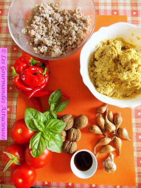 Poêlée de Poivrons et tomates farcies surprises (Vegan) Poêlée de Poivrons et tomates farcies surprises (Vegan)