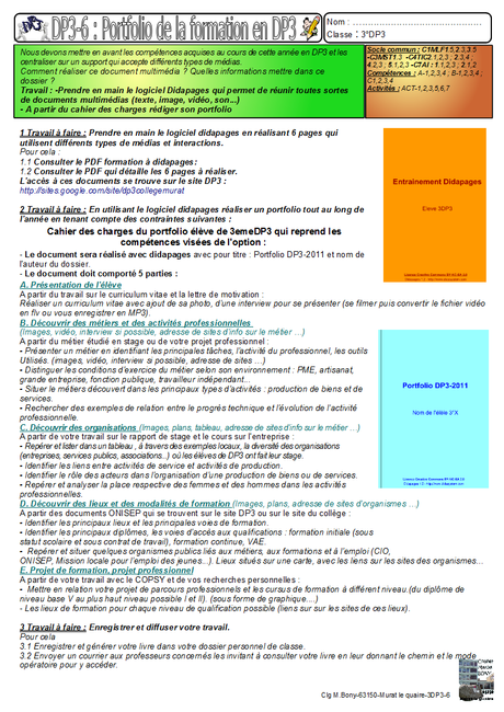 6-DP3-6 Portfolio avec didapages - dp3collegemurat