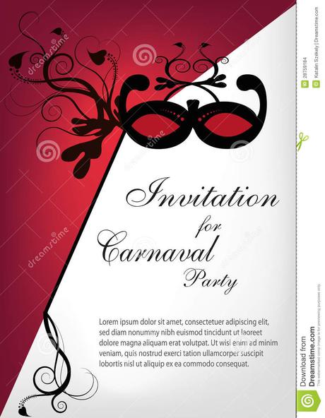 Invitation De Réception De Carnaval Illustration de Vecteur ...