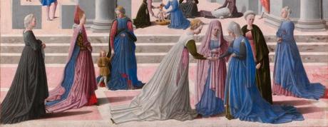 Fra Carnevale 1467 La naissance de la Vierge MET detail rue
